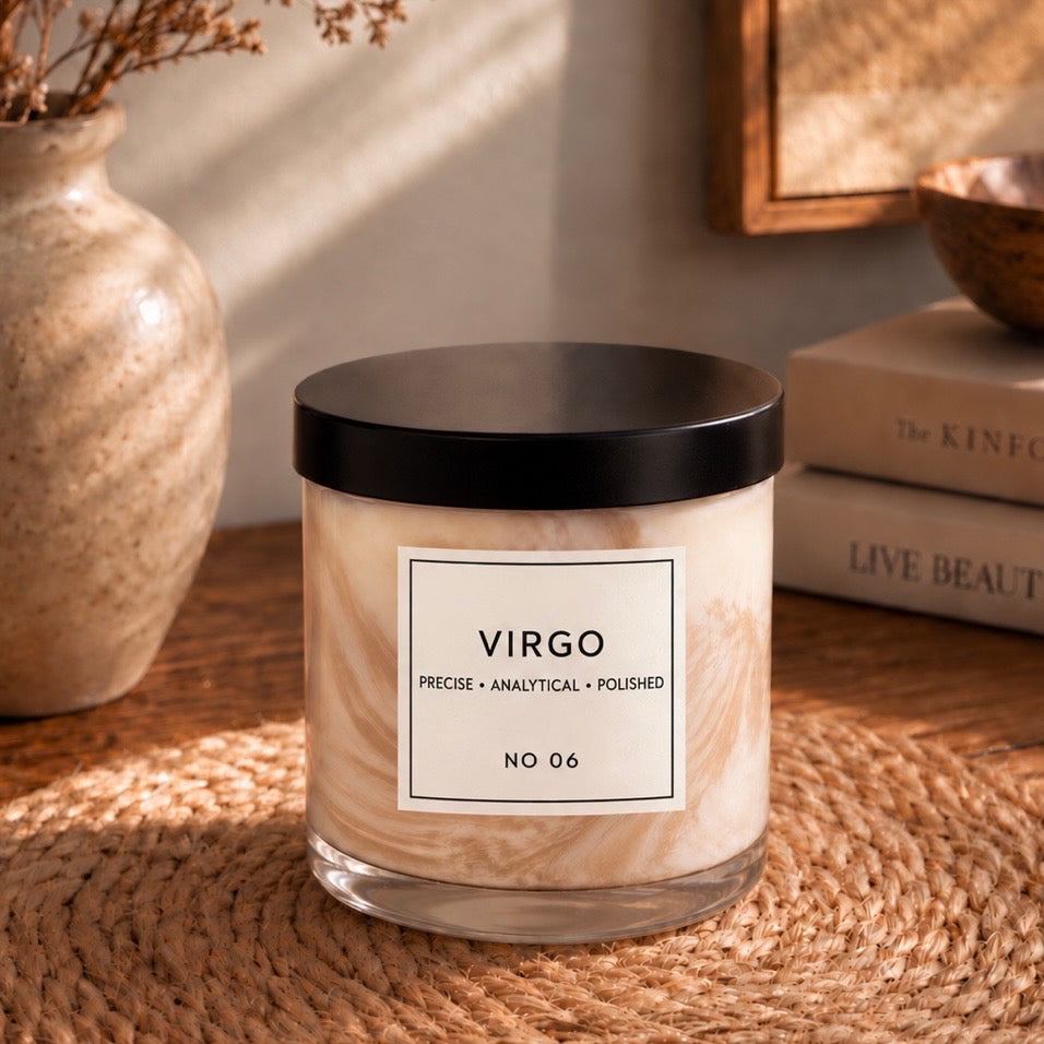 VIRGO Zodiac Marble Candle