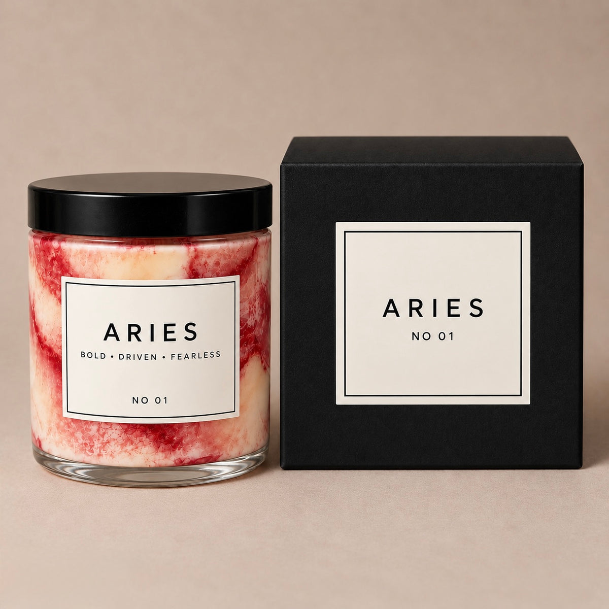 ARIES Zodiac Marble Candle
