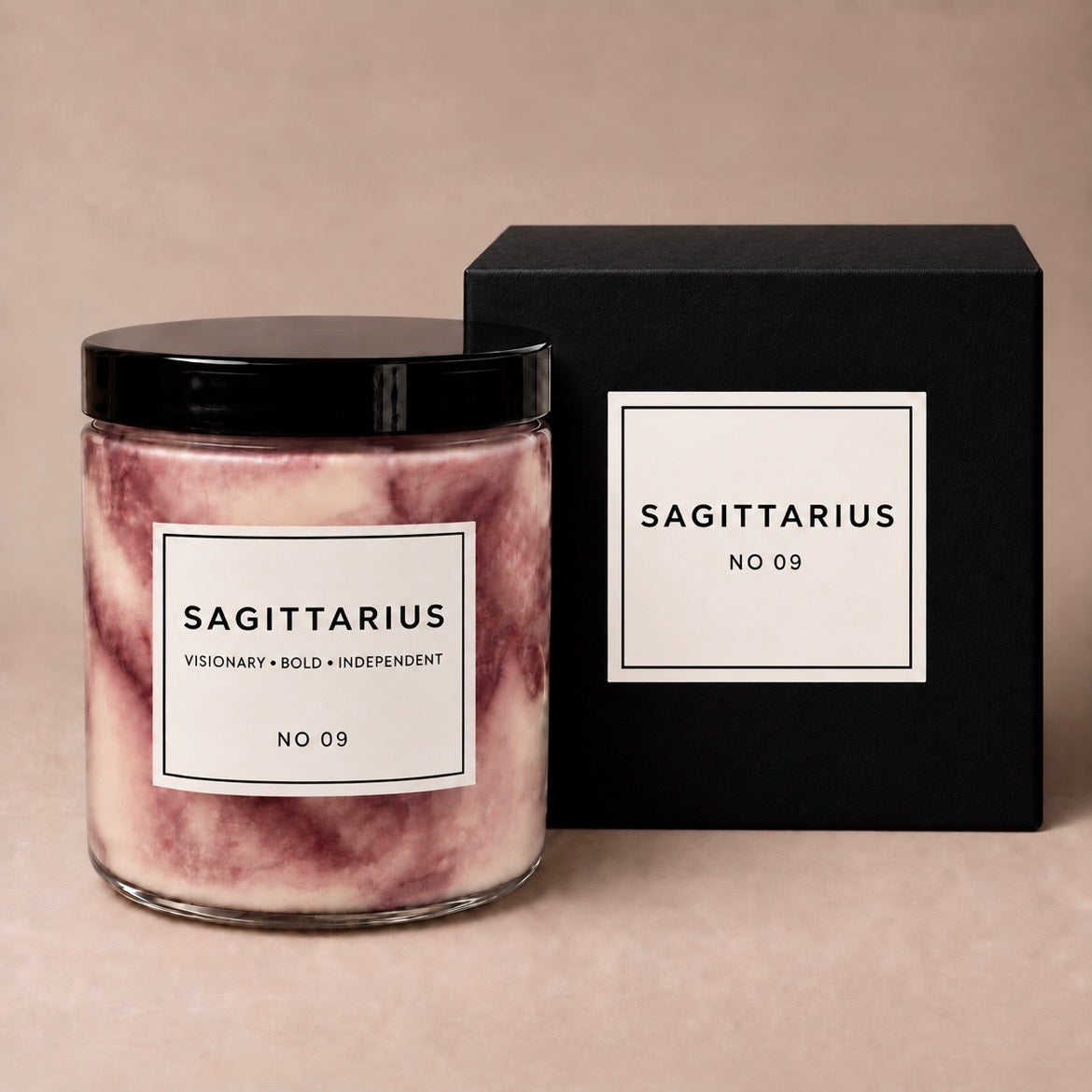 SAGITTARIUS Zodiac Marble Candle