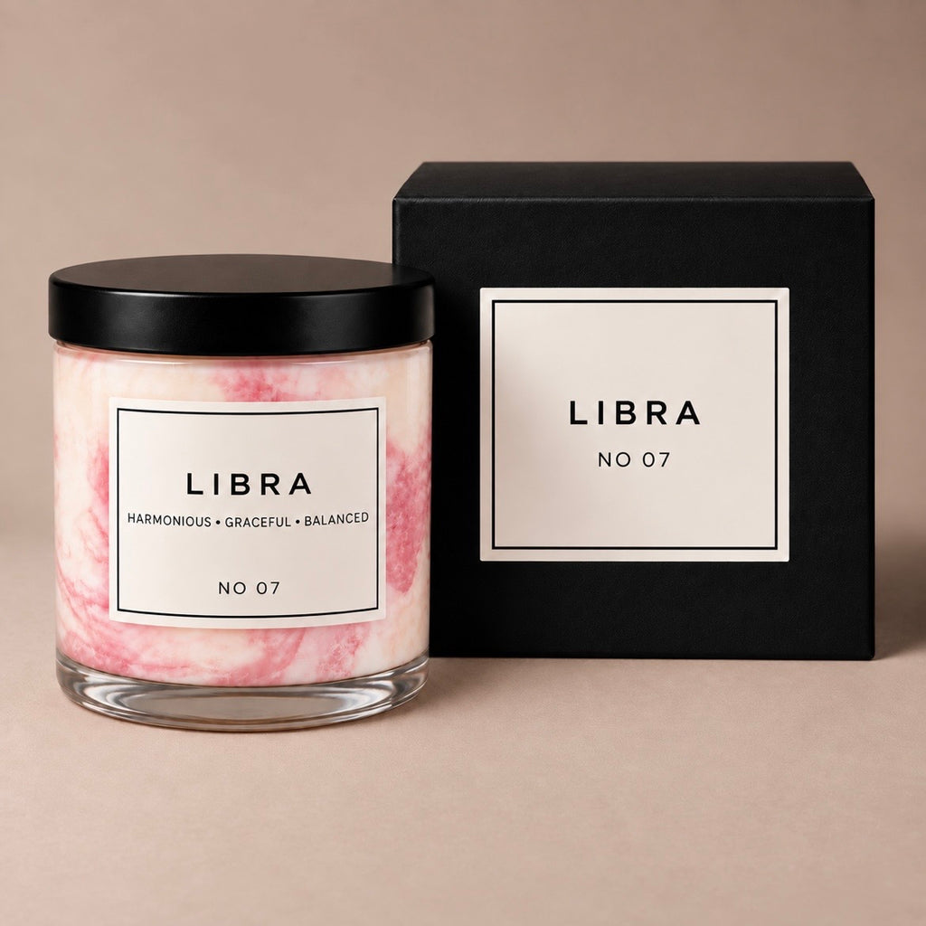 LIBRA Zodiac Marble Candle