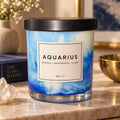 AQUARIUS Zodiac Marble Candle