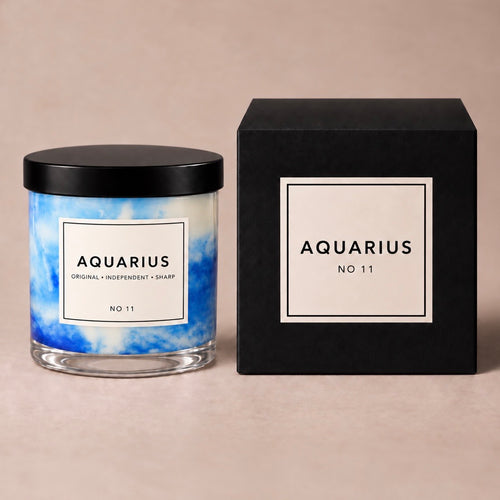 AQUARIUS Zodiac Marble Candle