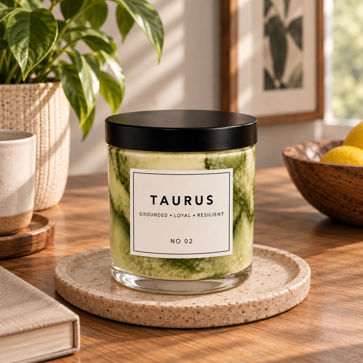 TAURUS Zodiac Marble Candle