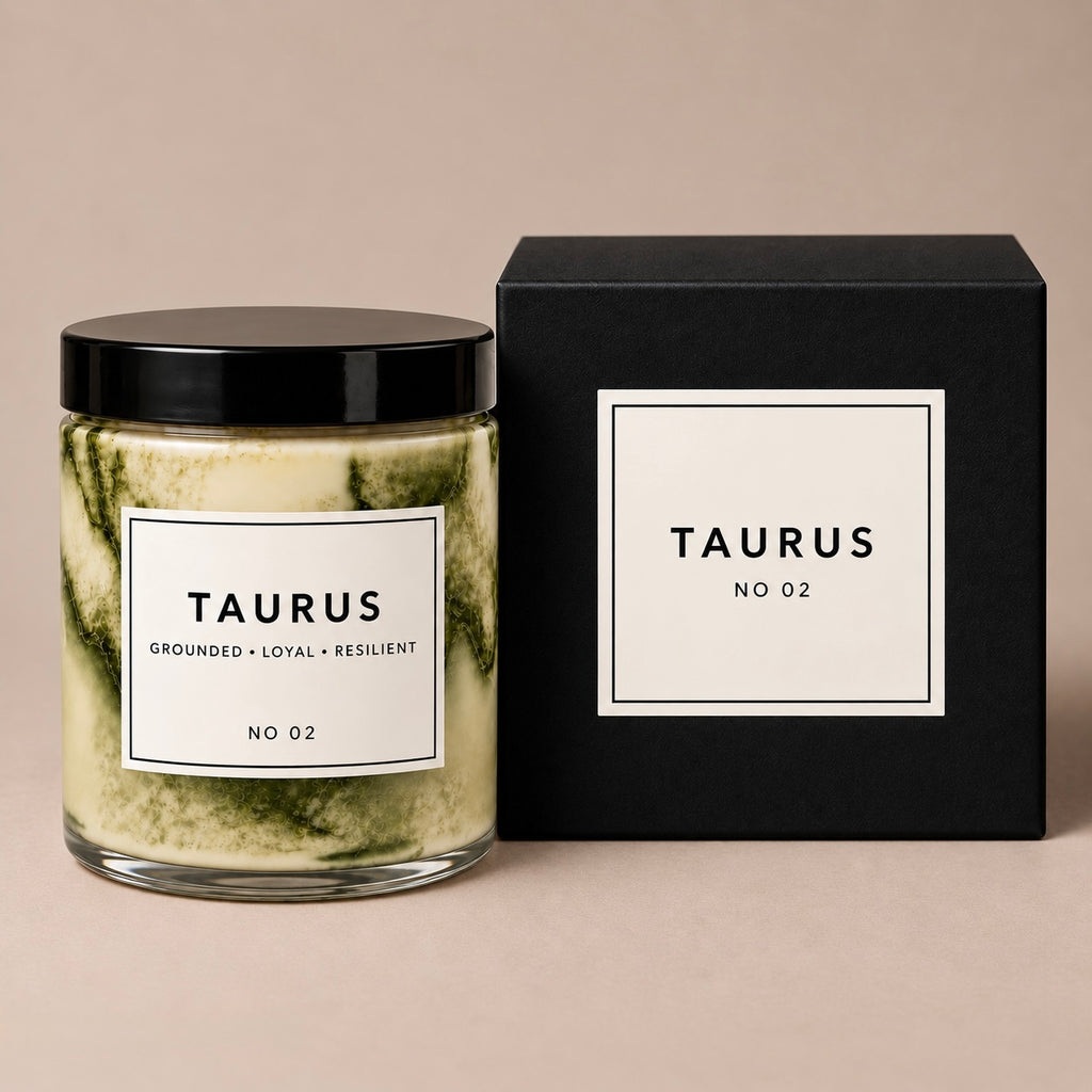 TAURUS Zodiac Marble Candle