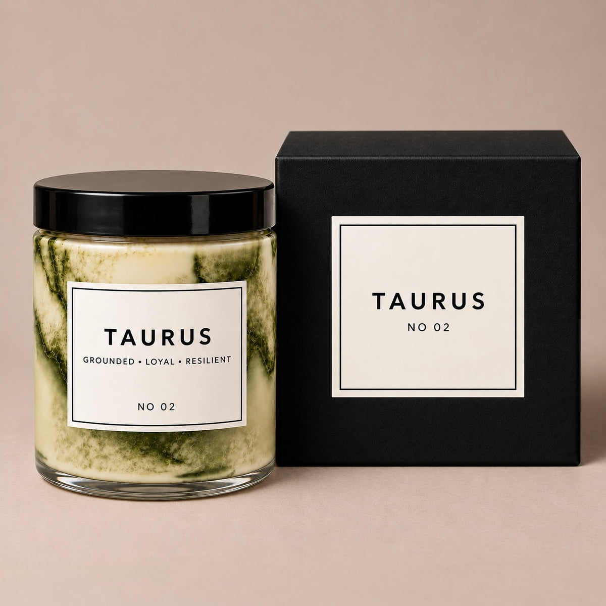 TAURUS Zodiac Marble Candle