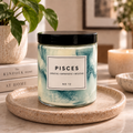 PISCES Zodiac Marble Candle