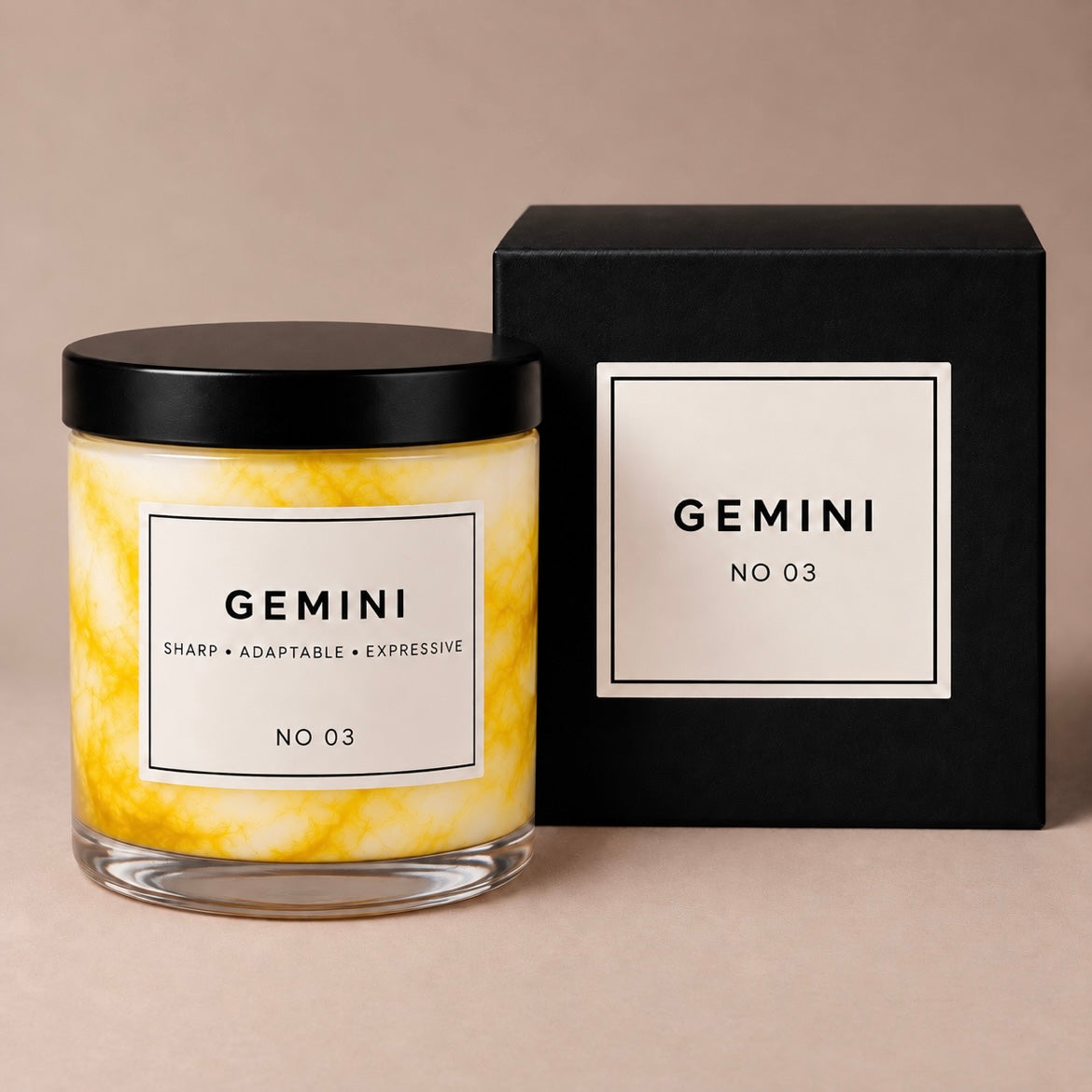 GEMINI Zodiac Marble Candle