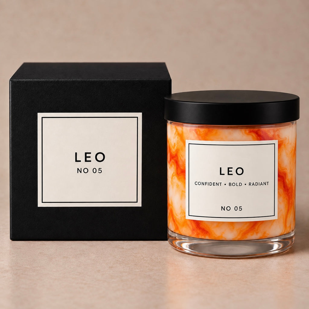 LEO Zodiac Marble Candle