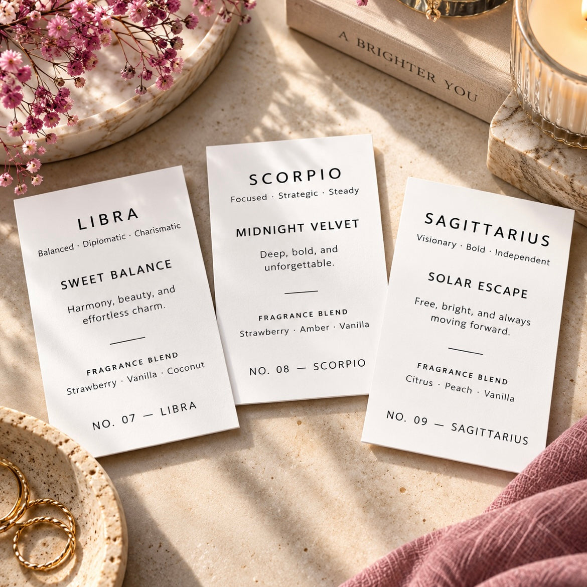 LIBRA Zodiac Marble Candle
